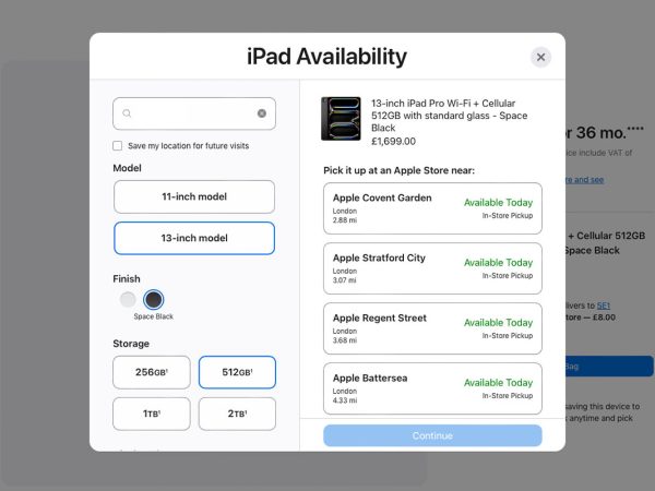 New iPad Air and iPad Pro available for immediate store pickup today